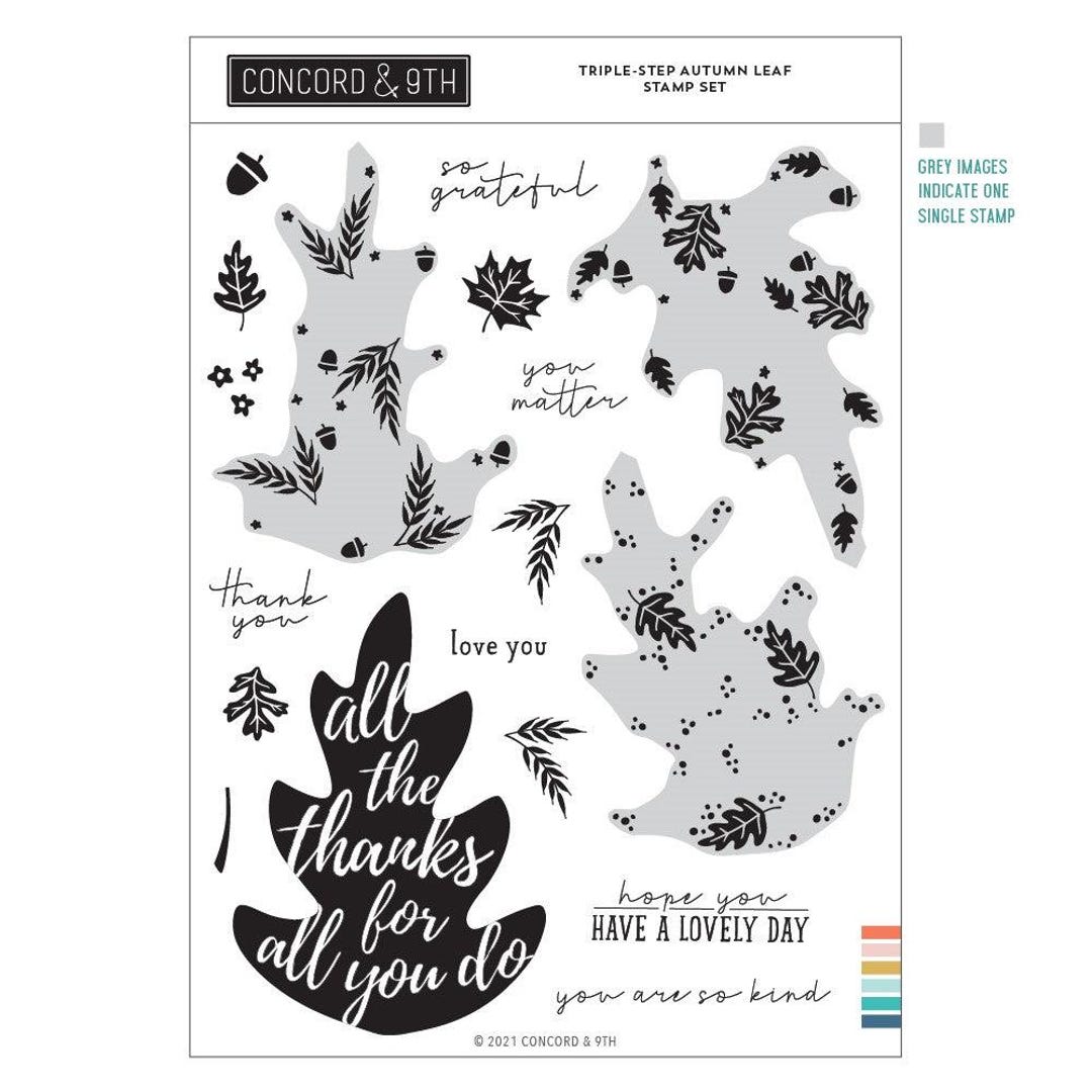 Concord & 9th - Clear Stamp Set - Triple Step Autumn Leaf - Etsy