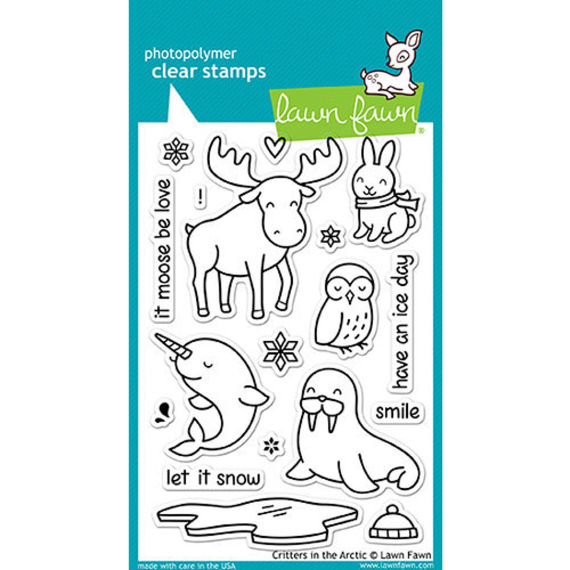 Lawn Fawn - Clear Photopolymer Stamps - Critters in the Arctic - Etsy