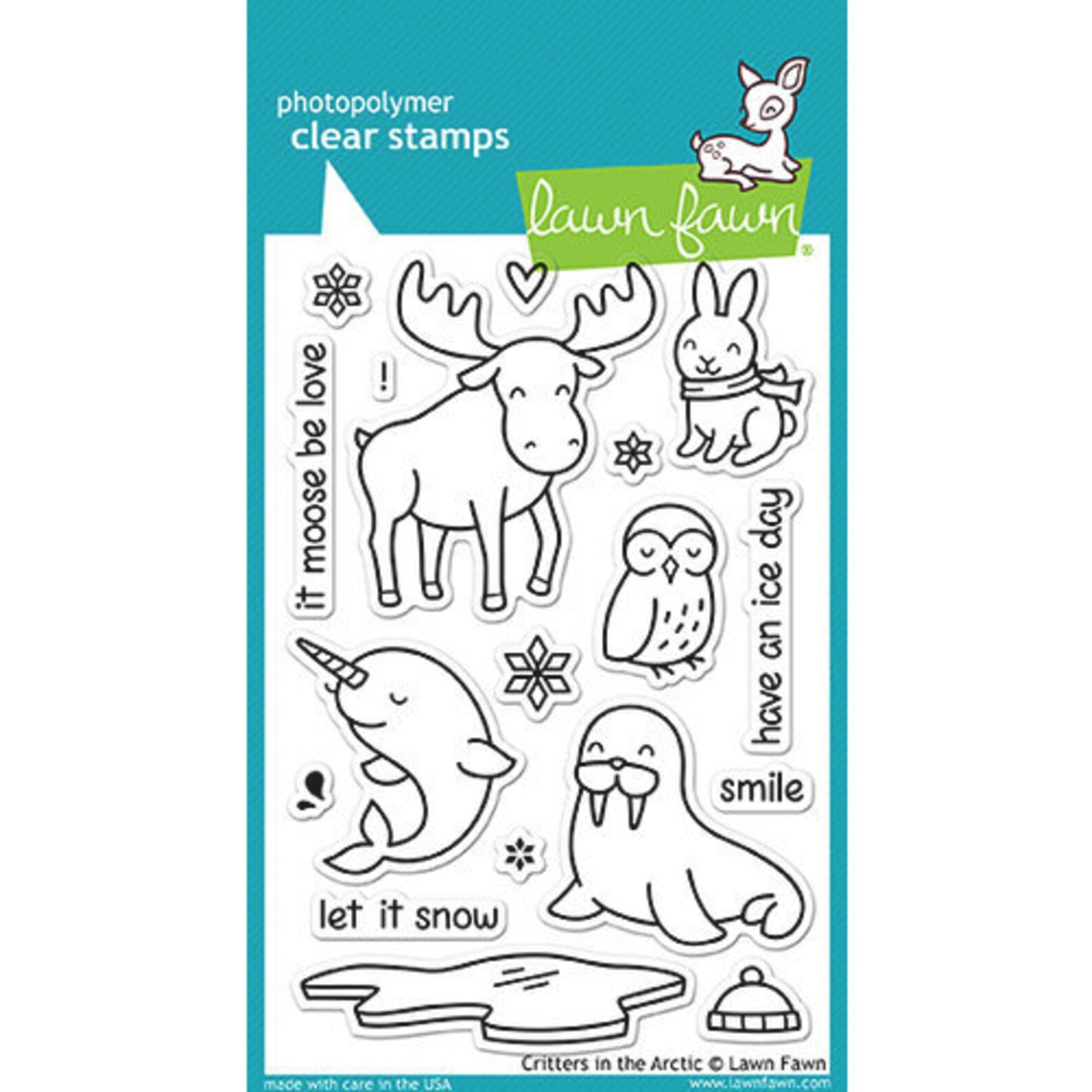 Lawn Fawn - Clear Photopolymer Stamps - Critters in the Arctic - Etsy