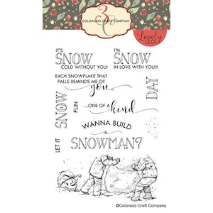 Colorado Craft Company - Lovely Legs Collection - Clear Photopolymer Stamps - Build A Snowman