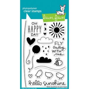 Lawn Fawn - Collezione Hello Sunshine - Timbri trasparenti in fotopolimero