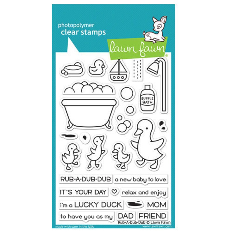 Rub-A-Dub-Dub Lawn Fawn Clear Acrylic Stamps