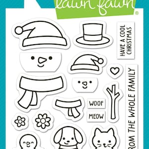 Lawn Fawn - complemento familiar escarchado - juego de sellos transparentes