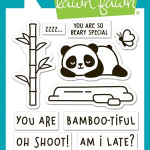 Lawn Fawn - Doorzichtige fotopolymeerstempels - i hart panda's add-on