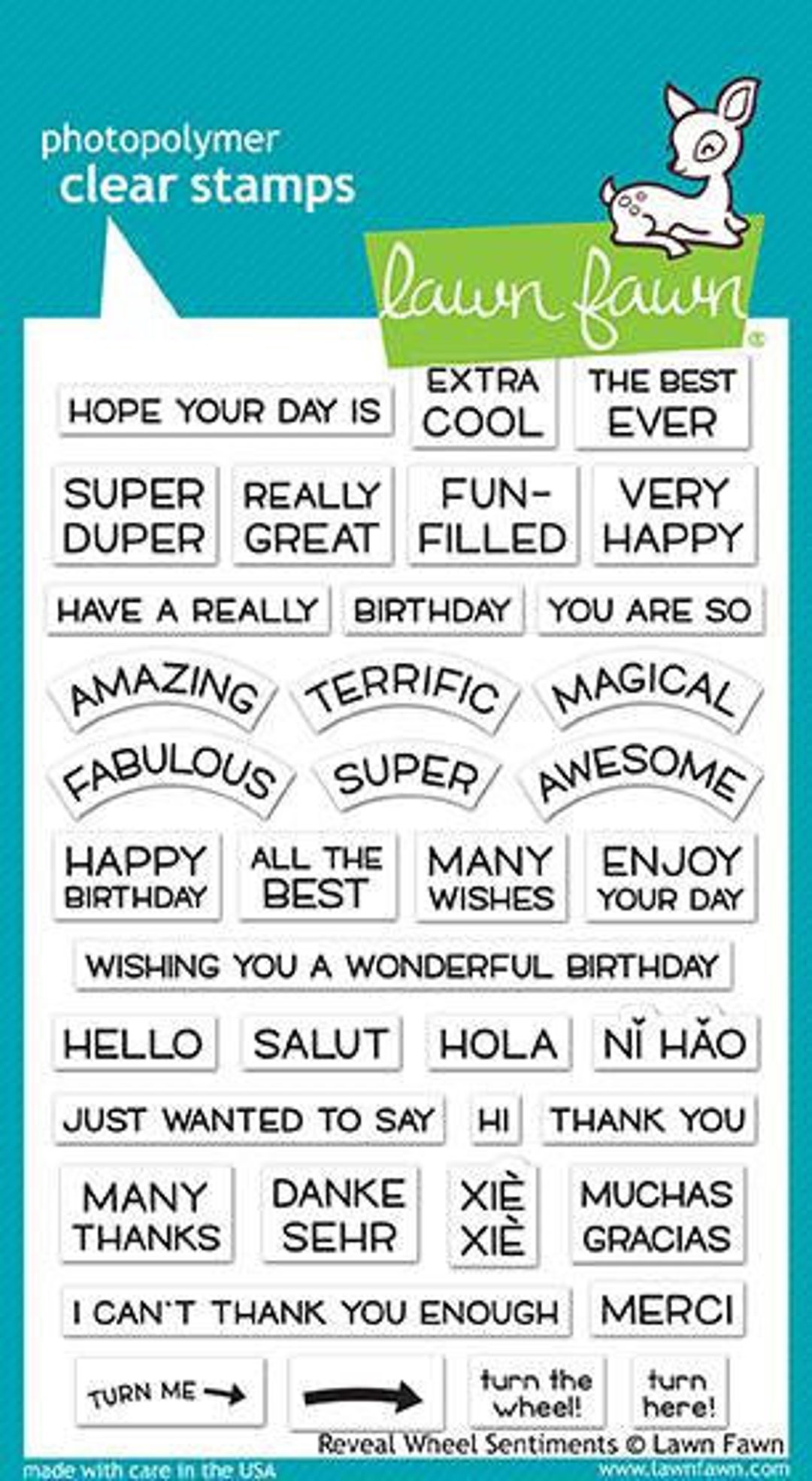 Lawn Fawn - Clear Stamp Set - Reveal Wheel Sentiments - Etsy