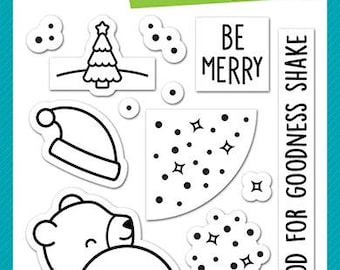 Lawn Fawn - little snow globe: bear - clear stamp set