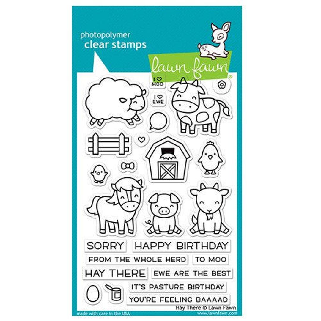 Lawn Fawn Hay There - Set Di Timbri Trasparenti In Polimero, 4x6 Pollici, Per Biglietti Fai Da Te E Scrapbooking - 3