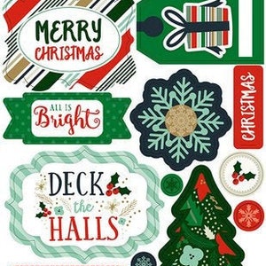 Echo Park Deck The Halls Collection Layered Stickers