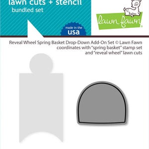 Lawn Fawn - conjunto complementar de cesto de mola de roda reveladora - cortes de gramado e estêncil