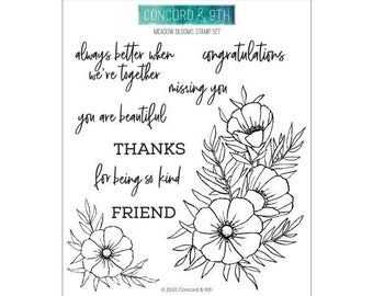 Concord and 9th - Clear Acrylic Stamps - Meadow Blossoms