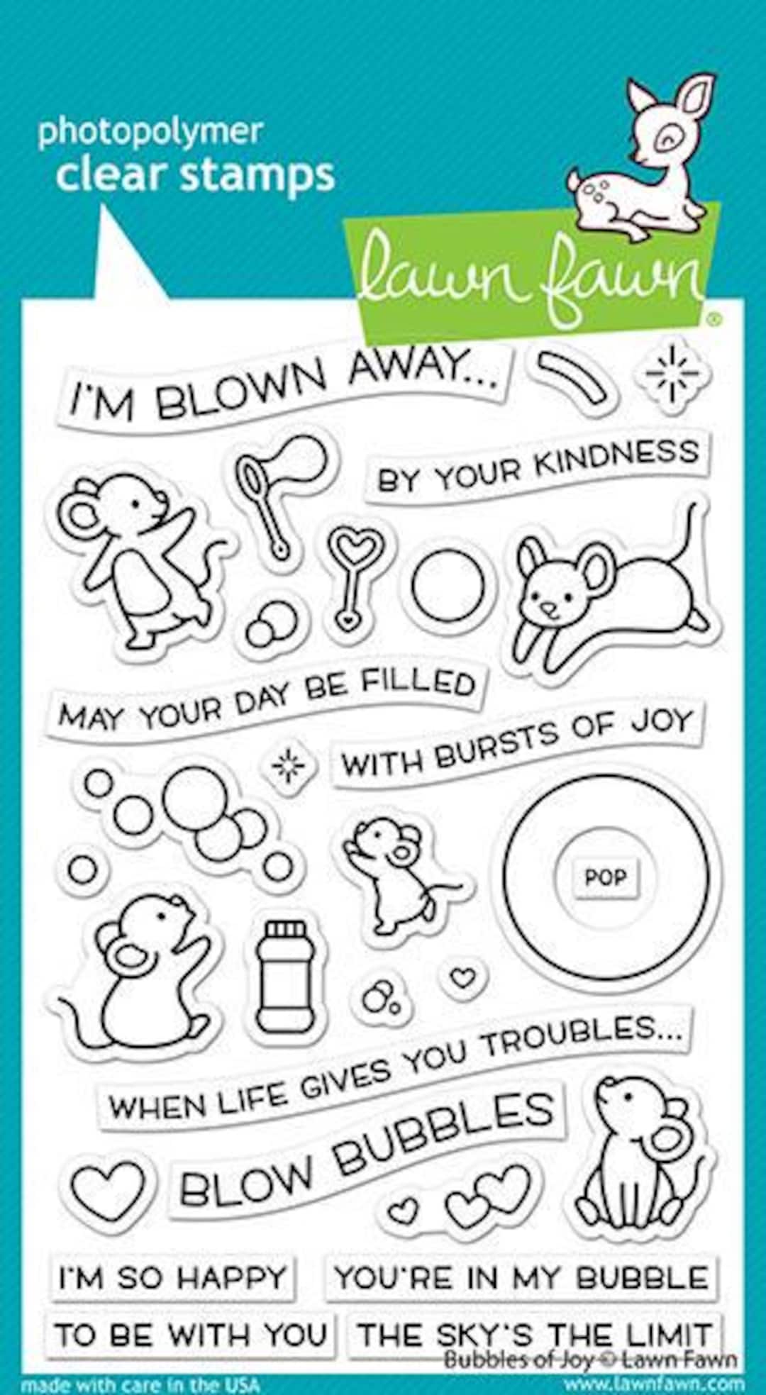 Lawn Fawn - Clear Photopolymer Stamps - Bubbles of Joy - Etsy