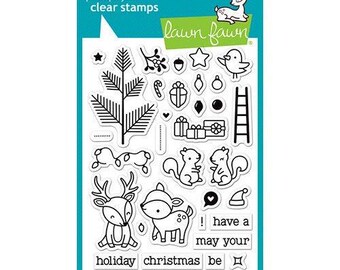 Lawn Fawn - Clear Acrylic Stamps - Cheery Christmas