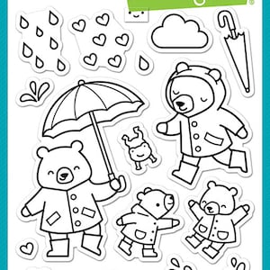 Lawn Fawn - Clear photopolymer Stamps - Beary Rainy Day