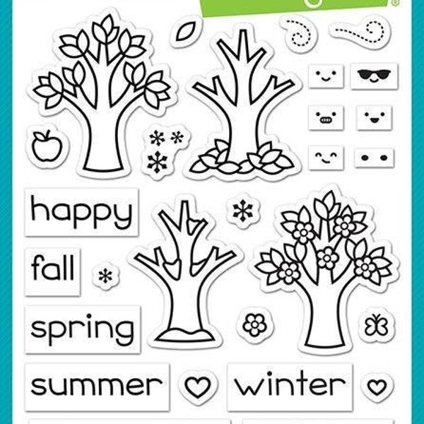 Lawn fawn-Tree Before 'n Afters-ClearStamp Set