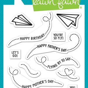 Lawn Fawn - just plane awesome sentiment trails - clear stamp set