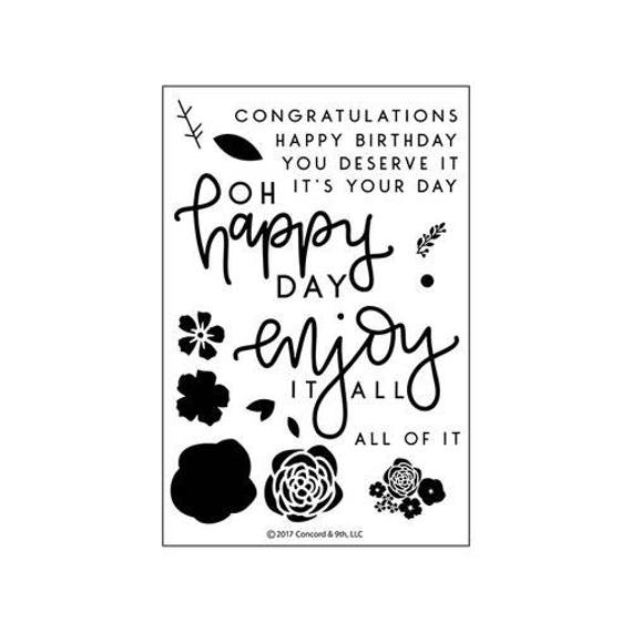 Concord And 9th Clear Acrylic Stamps Enjoy It All Etsy