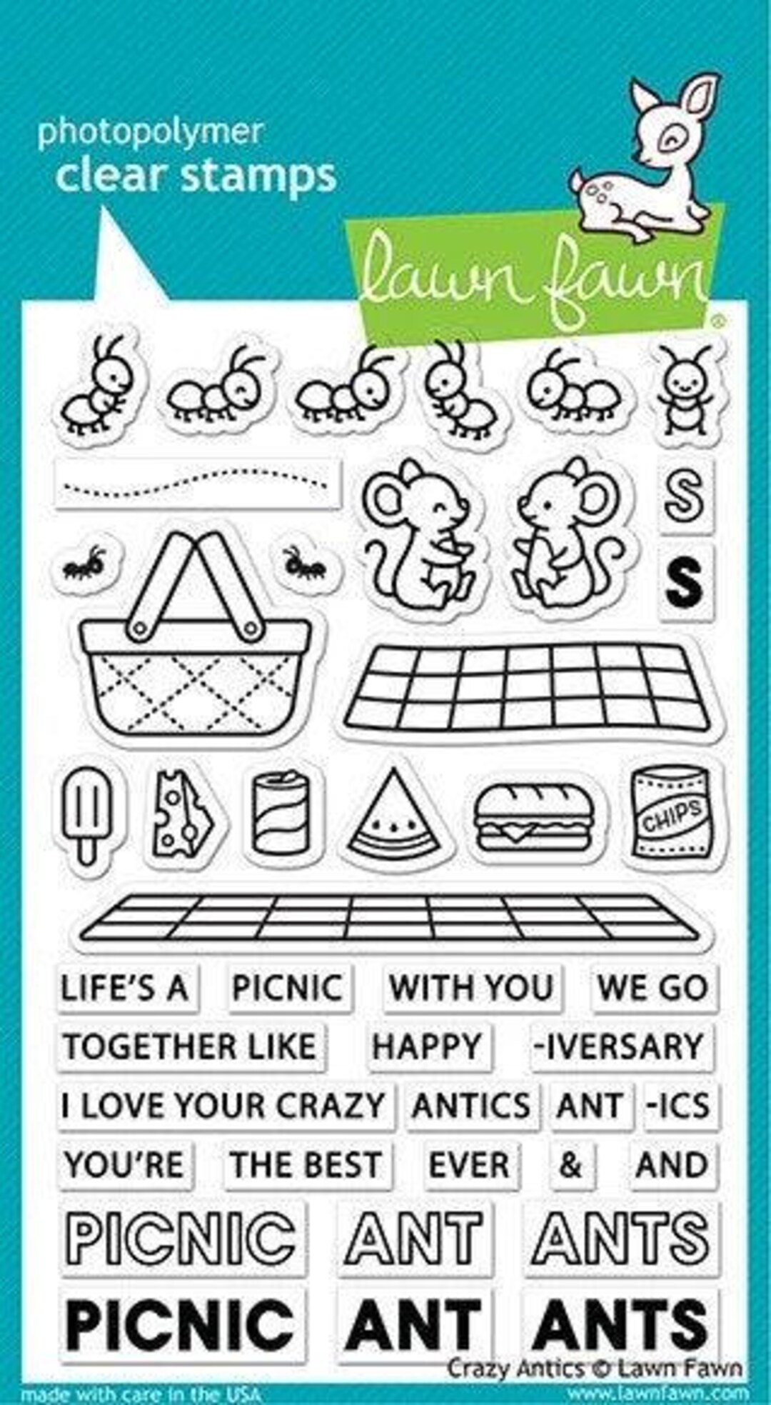 Lawn Fawn - Clear Photopolymer Stamps - Crazy Antics - Etsy