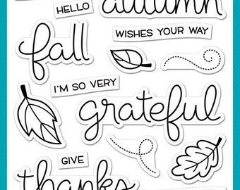 Lawn Fawn - Scripty Autumn Sentiments- clear stamp set