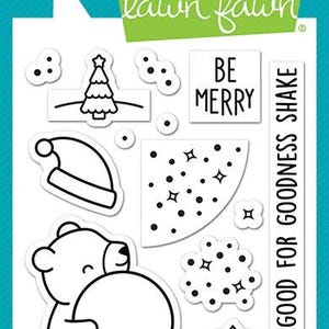 Lawn Fawn - Bola de nieve pequeña: oso - juego de sellos transparentes