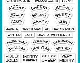 Lawn Fawn - Christmas - Clear Photopolymer Stamps - Reveal Wheel Holiday Sentiments