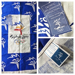 Sydney 2000 Olympic Games LINEN TEA TOWEL Official Licenced Merchandise *New condition with tag*