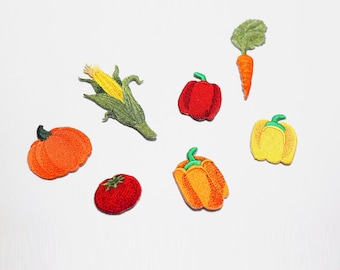 Adesivo de passar a ferro para vegetais: tomate, abóbora, cenoura, milho