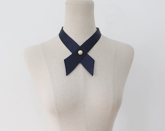 Navy crosstie,necktie,Navy neck tie for woman,wedding,woman necktie,Office Wear,ladies tie,graduation tie,5 colors