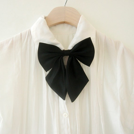 Black Big Ribbon Tieblack Neck Tie for Womanweddingbig Etsy