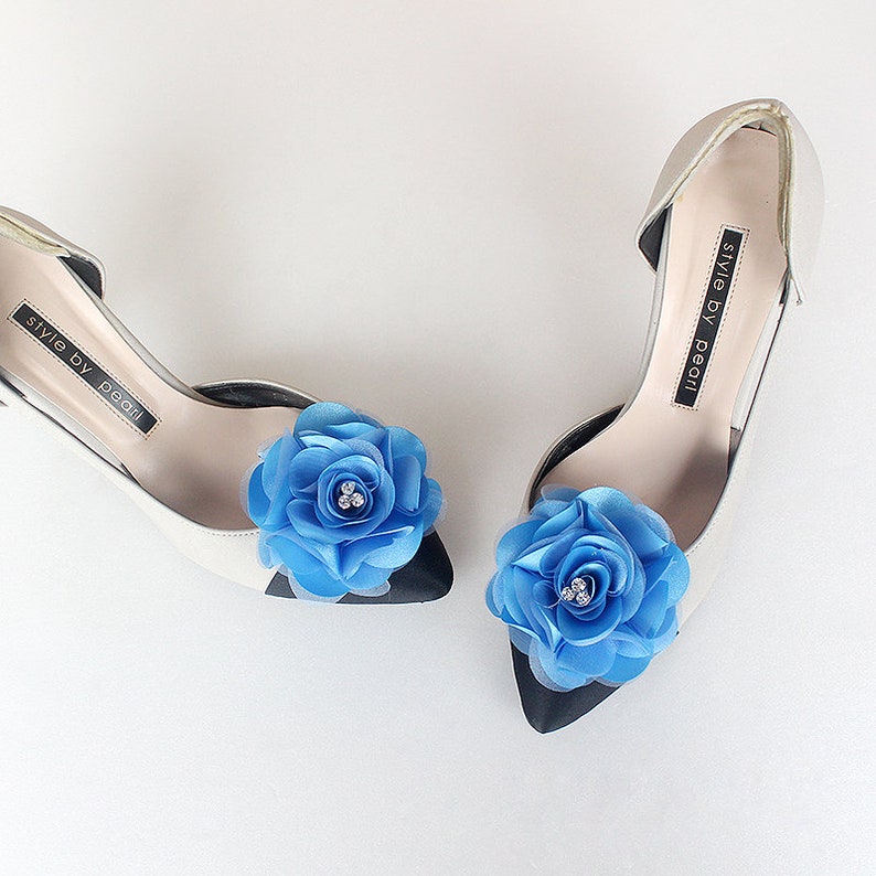 Detachable Royal Blue Bridal Shoe Clipsshoe Clips Light Blue Etsy
