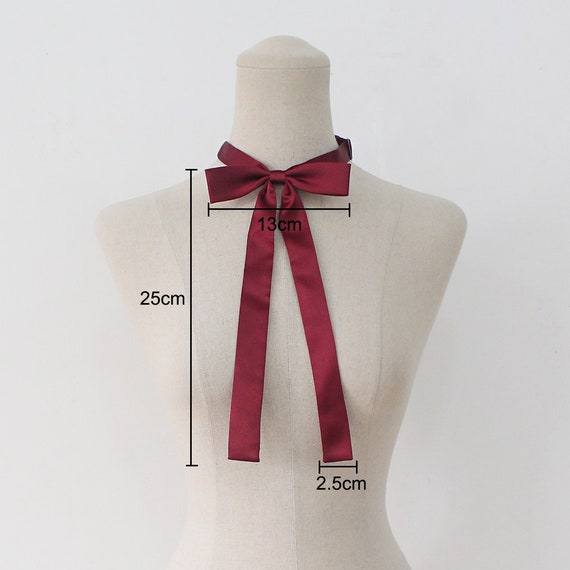 Wine Ribbon Tie: Adjustable Woman's Necktie - Etsy