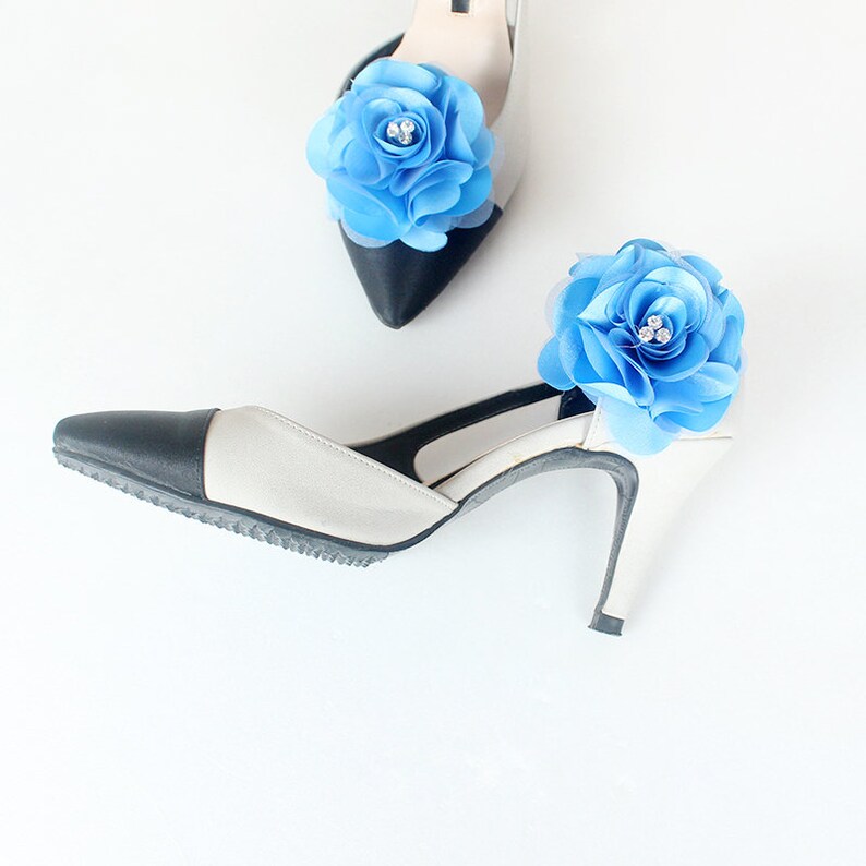 Detachable Royal Blue Bridal Shoe Clipsshoe Clips Light Blue Etsy