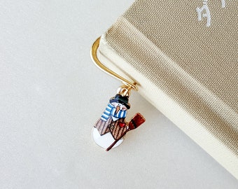 Gentleman Snowman Bookmark,Holiday Bookmark ,Christmas Bookmark ,Xmas gift, Christmas bookmark,Reader gift,Xmas gift for booklovers,Snowman