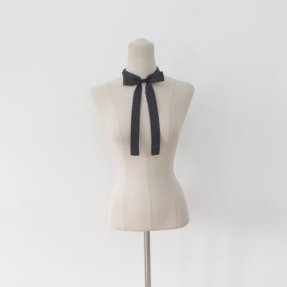 White Dot Ribbon Tie,dot Neck Tie for Woman,ribbontie,skiny