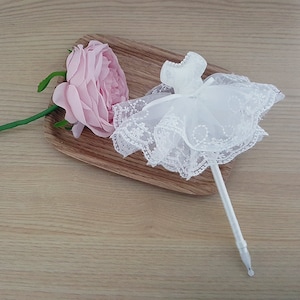 mini white wedding dress ,Wedding Guest Book Pens,Rustic Wedding,Flower Pen,wedding pen,Wedding Decor,Rustic Pen Guest Book,dress,wedding