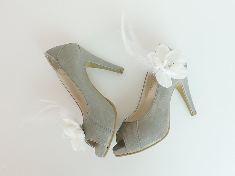 Feather Bridal Shoe Clips,shoe Clips,wedding Clips, Bridal Shoe