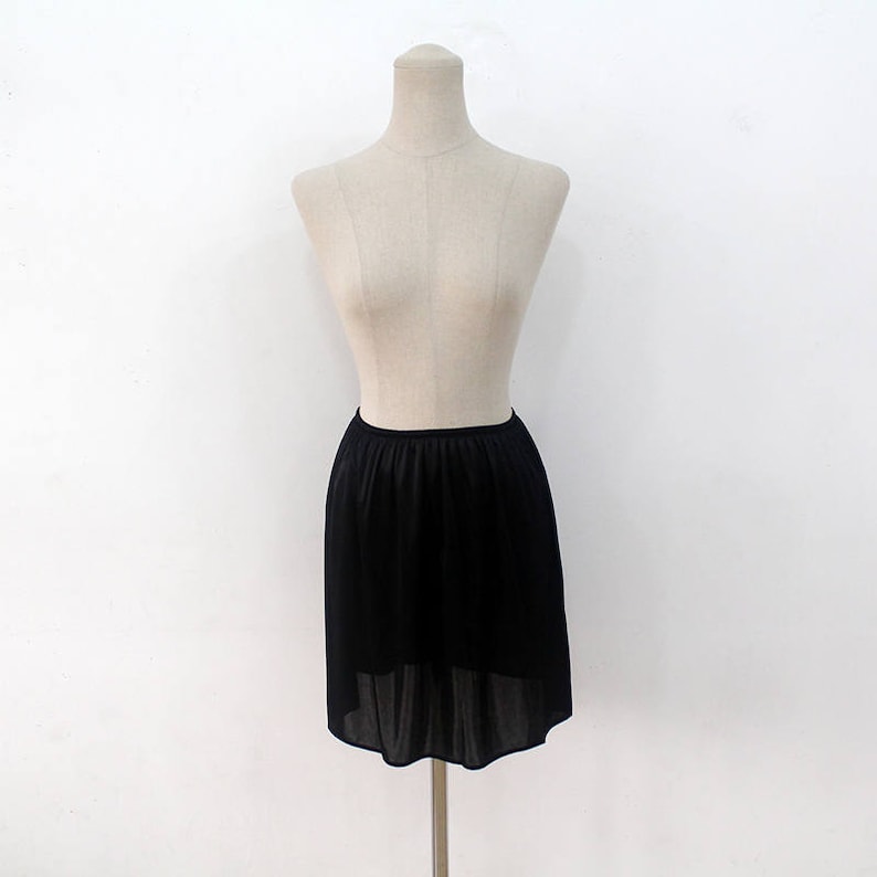 black satin half slip