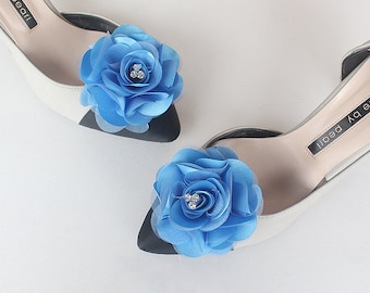 Detachable royal blue  Bridal Shoe Clips,Shoe Clips, light blue wedding shoes ,Babyblue,blue wedding,royal blue wedding shoes ,royal blue