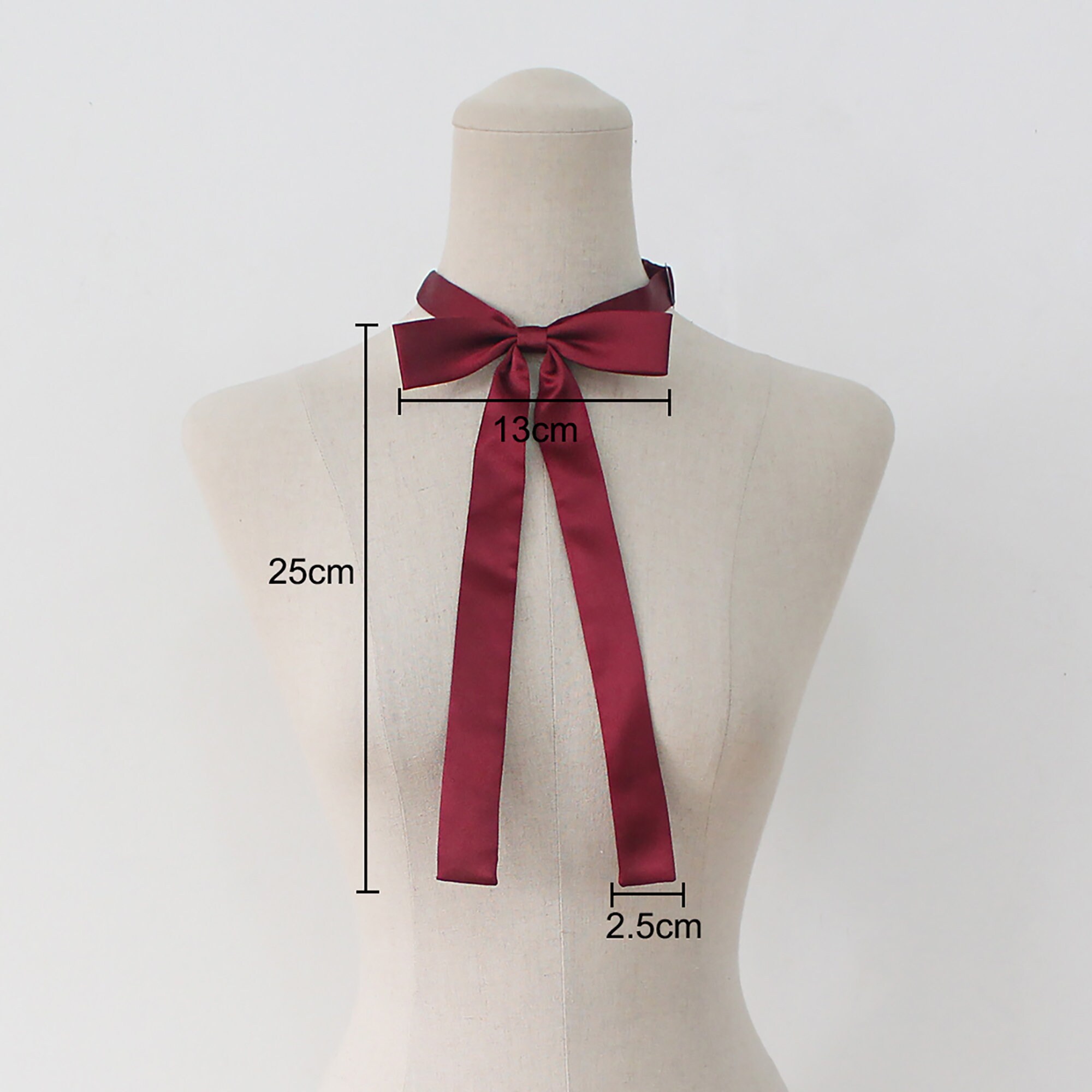 Ribbon Tie,navy Neck Tie for Woman,wedding,skiny Ribbon Tie