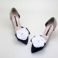 camellia wedding,camellia  RIbbon  Bridal Shoe Clips,Wedding Clips, Bridal Shoe Accessories,wedding shoes corsage,ribbon shoes clip product logo