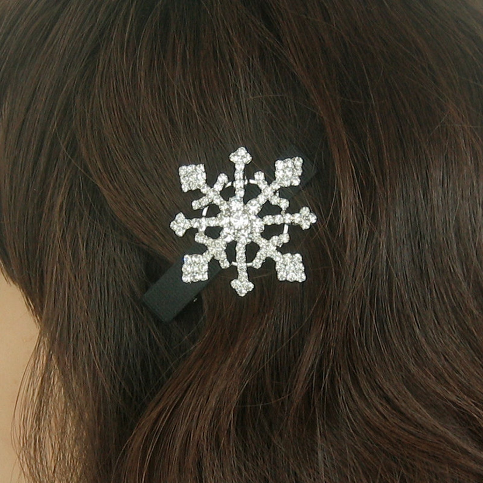 Snowflake hair clips snow flakes winter hair accessories Etsy