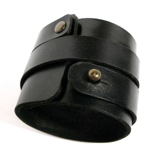 Genuine Leather Wristband Leather Wide Bracelet Men Women Etsy
