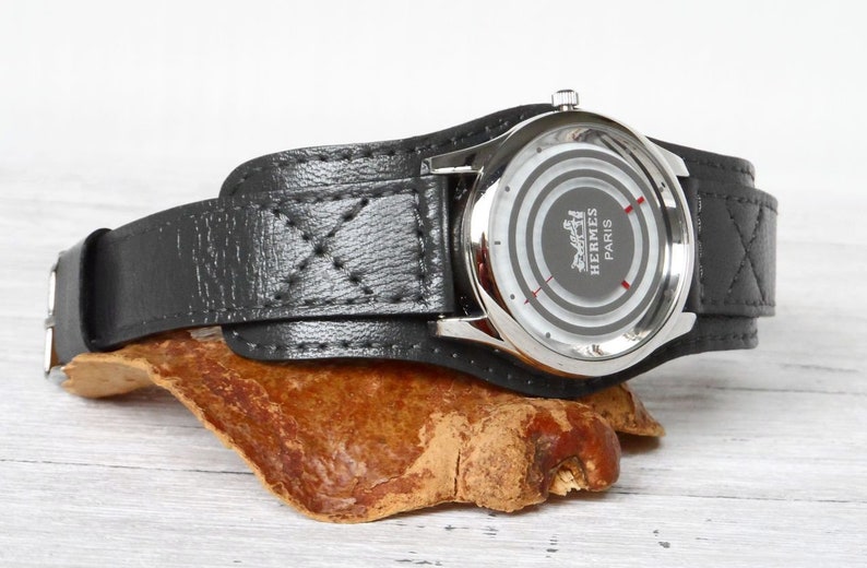 Futuristic Design Wristwatch on Genuine Leather Bracelet | Etsy