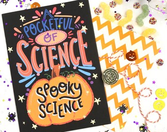 Spooky science 8 page pocketful of science A5 zine - halloween - zombie - vampires - body snatchers - flesh eating plants - skeleton
