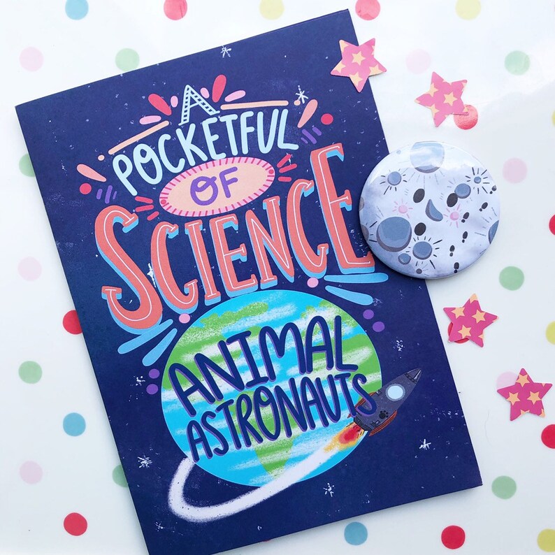 Animal astronauts 8 page pocketful of science A5 zine space rocket pets laika felicette ham the chimp fact file image 1