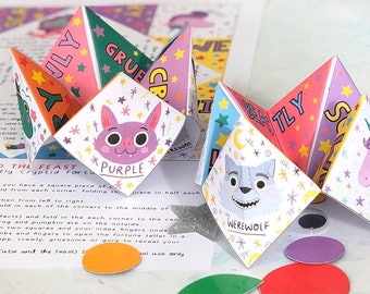 Spooky Fortune Teller Zine Bundle: Halloween Party Favors (Digital Download)