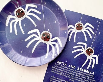 Animal astronaut- spiders - space - picnic plate - rocket - stars - children’s plate - party plate - snack plate