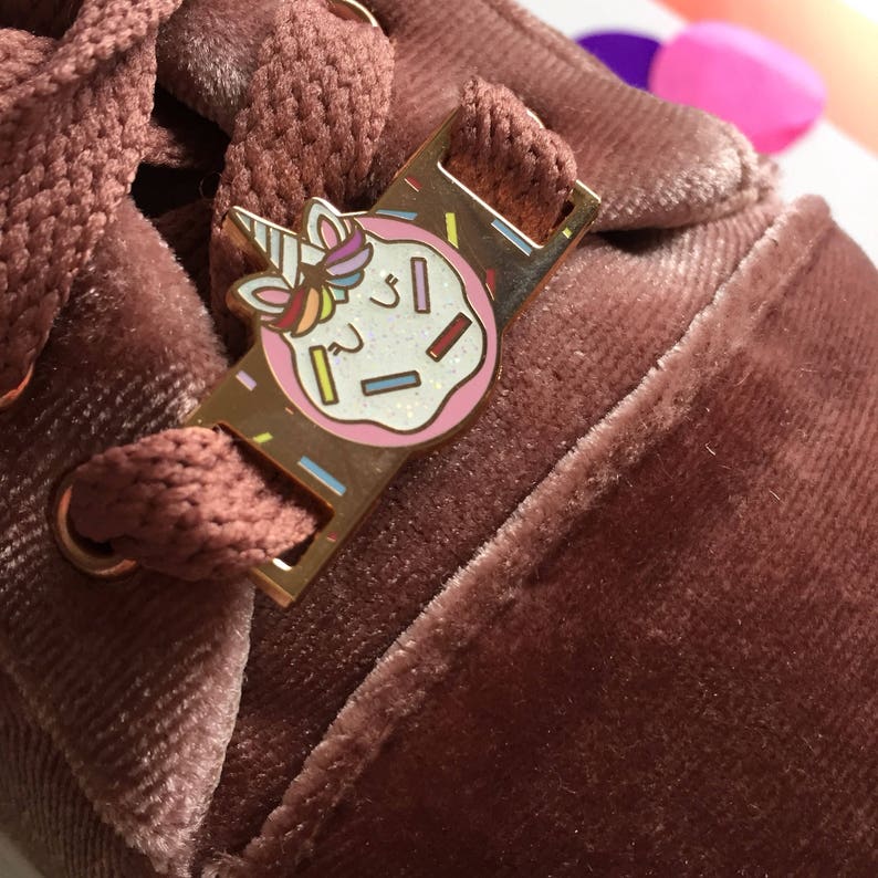 Unicorn Donut Enamel Shoelace Charms Cute Baking Magical Etsy UK