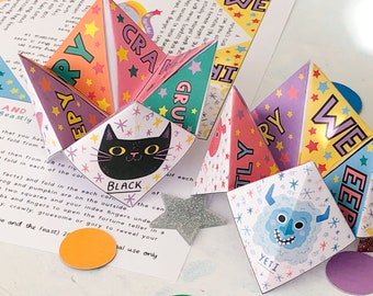 Halloween Cryptid Fortune Teller Zines: Weird Animal Facts (Digital Download)