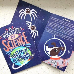 Animal astronauts 8 page pocketful of science A5 zine space rocket pets laika felicette ham the chimp fact file image 2