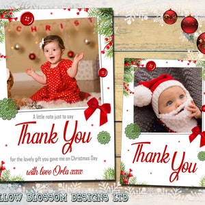 10 gepersonaliseerde kerstbedankkaarten met foto en enveloppen GRATIS LEVERING IN HET VK Kinderen Kind Baby Familie Premiumkwaliteit